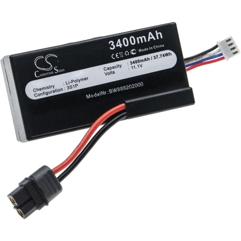 foto del prodotto vhbw 1x batteria sostituisce parrot pf070250 per drone quadricottero multicottero 3400mah, 11,1v, li poly 