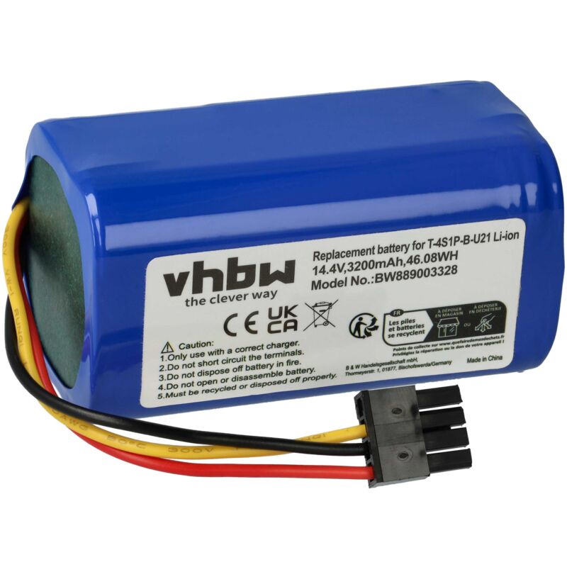 foto del prodotto vhbw 1x batteria sostituisce proscenic t 4s1p b u21, inr18650 m30 4s1p per aspirapolvere 3200mah, 14,4v, li ion 