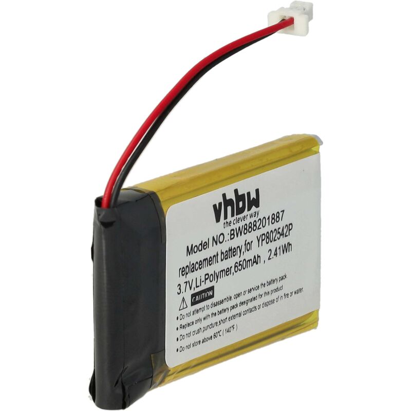 foto del prodotto vhbw 1x batteria sostituisce sena yp802542p per auricolari cuffie wireless 650mah, 3,7v, li poly 