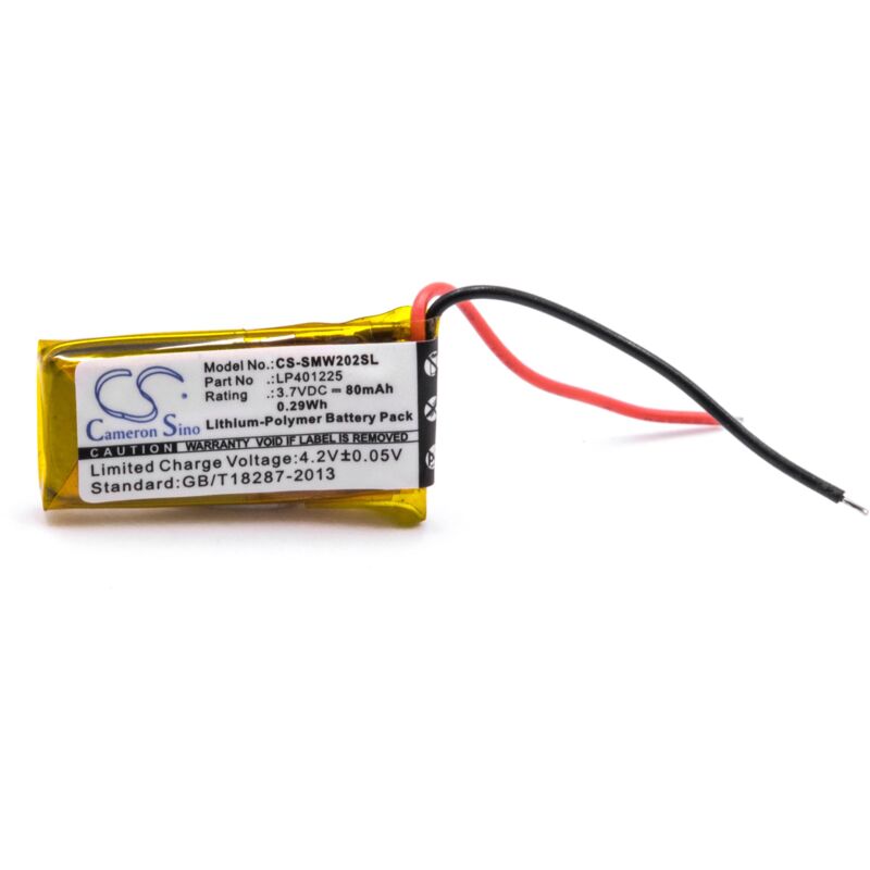 foto del prodotto vhbw 1x batteria sostituisce sony lp401225 per mp3 music player lettore musicale 80mah, 3,7v, li poly 