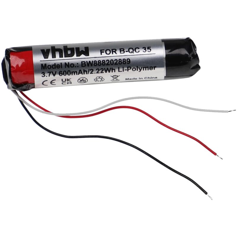 foto del prodotto vhbw 1x batteria sostituisce sony mh10048 e7, ahb110520cps per auricolari cuffie wireless 600mah, 3,7v, li poly 