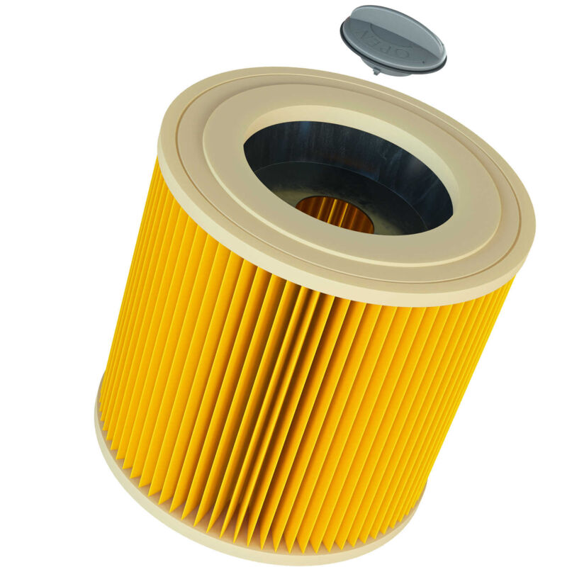 foto del prodotto vhbw 1x filtro a pieghe piatte compatibile con k rcher a 2251 me, mv 3, mv 2, mv 2 premium, mv 3 car kit aspirapolvere giallo