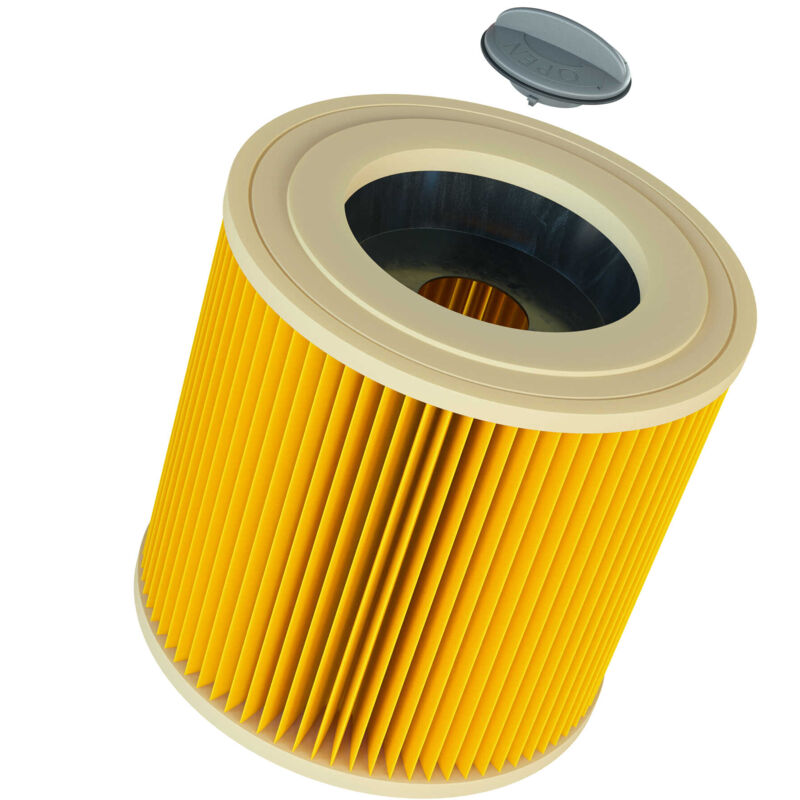 foto del prodotto vhbw 1x filtro a pieghe piatte compatibile con k rcher wd 2.500 m, wd 2 cartridge filter, wd 2 home aspirapolvere giallo