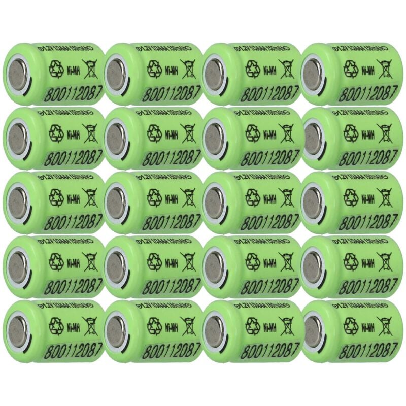 foto del prodotto vhbw 20x batteria sostituisce 1 3aaa per modellismo 150mah, 1,2v, nimh 