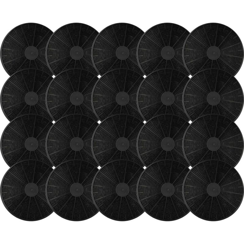 foto del prodotto vhbw 20x filtro a carboni attivi compatibile con pkm rh 6090 400, rh 9999 450, rh 9090 400, rh 8090 400, rh 9090 cappe aspiranti 17,5 cm