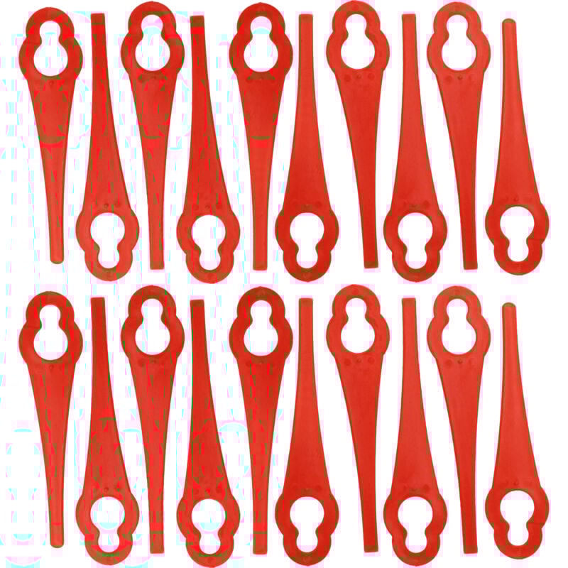 foto del prodotto vhbw 20x lama di ricambio compatibile con fuxtec fx e1rt20 tagliabordi rosso, in nylon plastica