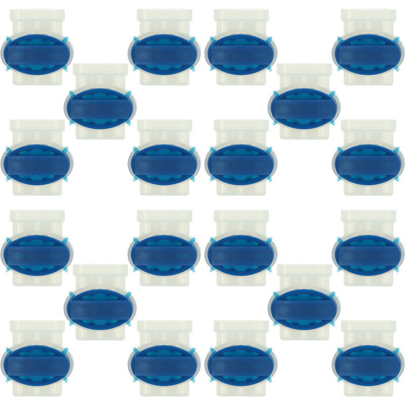 foto del prodotto vhbw 20x morsetti per filo perimetrale compatibile con bosch indego 350 connect robot tagliaerba connettori impermeabili trasparente blu