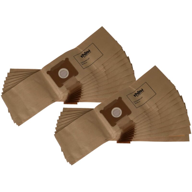 foto del prodotto vhbw 20x sacchetto compatibile con fakir s 22, s 120, s20, s 100, s 20 l aspirapolvere carta, 26cm x 20cm color sabbia