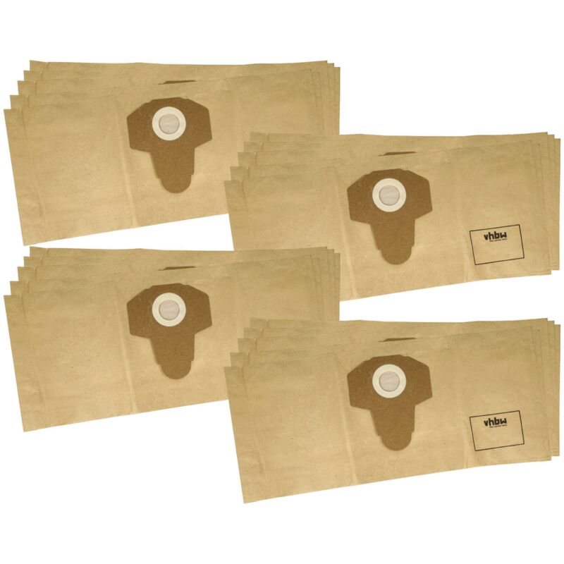 foto del prodotto vhbw 20x sacchetto compatibile con parkside pnts 1300, pnts 1300 b2, pnts 1300 a1 aspirapolvere carta, 58,5cm x 25,4cm marrone