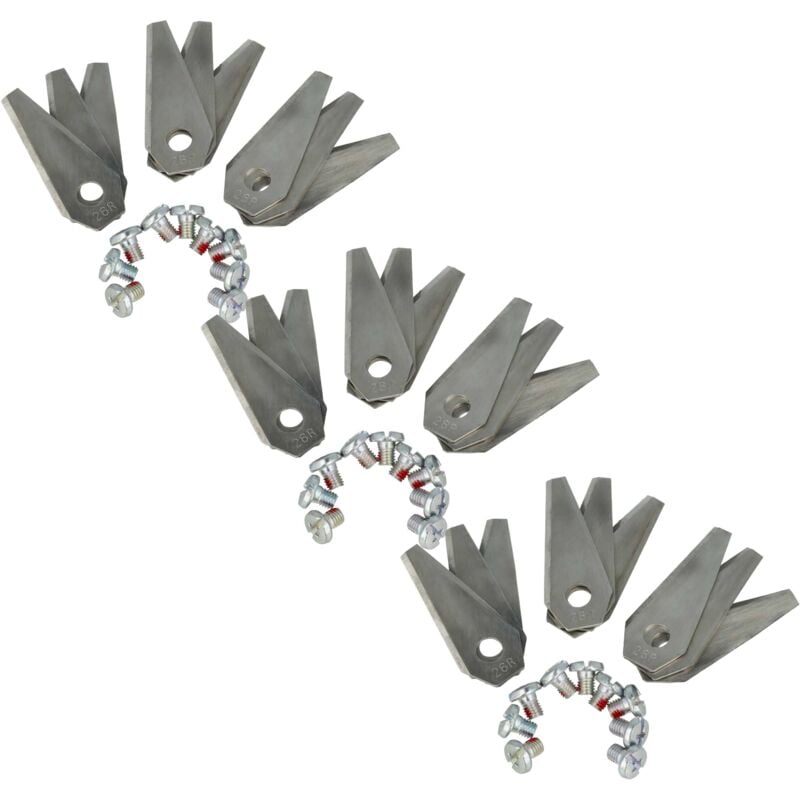 foto del prodotto vhbw 27x lama di ricambio compatibile con bosch indego 350, 1300, 400, 350 connect, 1200 connect tagliaerba argento, in acciaio