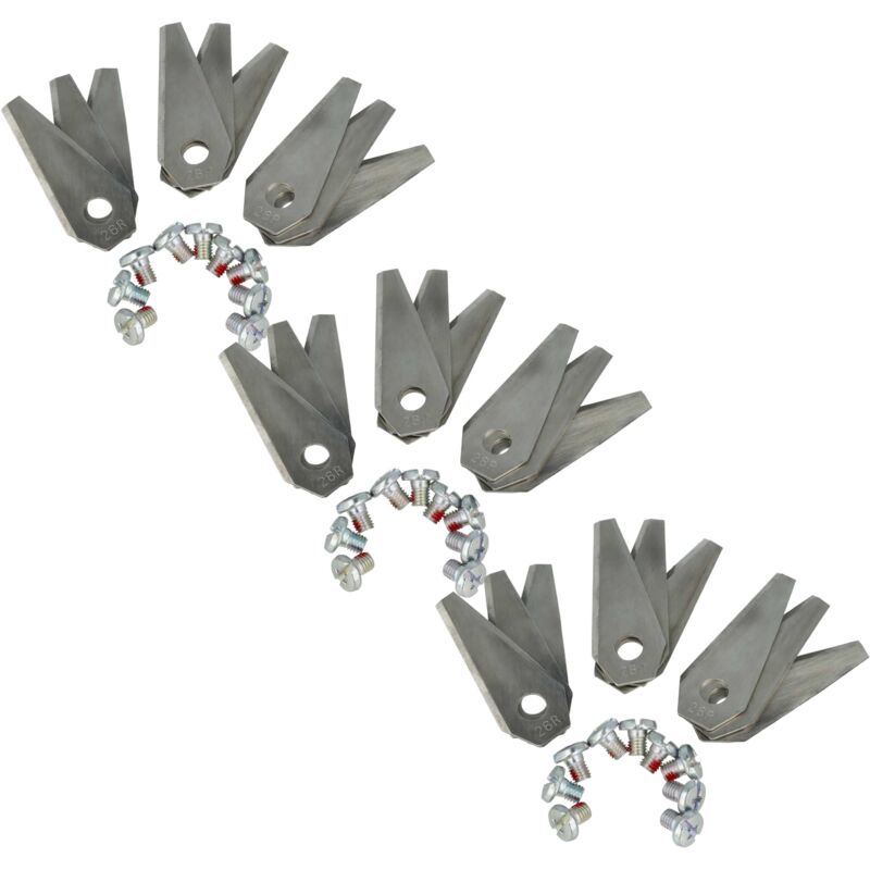 foto del prodotto vhbw 27x lama di ricambio compatibile con bosch indego m 700, 450, 400 connect, 800, m 700, s 350 tagliaerba argento, in acciaio