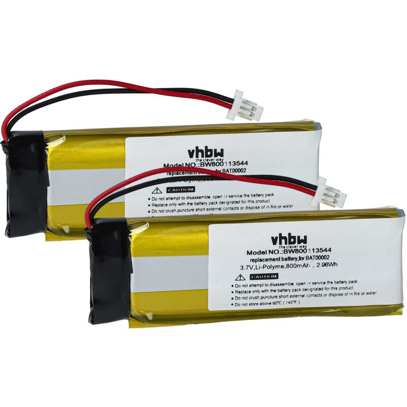 foto del prodotto vhbw 2x batteria compatibile con cardo g4, g9x, g9, scala rider g9, scala rider g4 navigatore gps 800mah, 3,7v, li poly 
