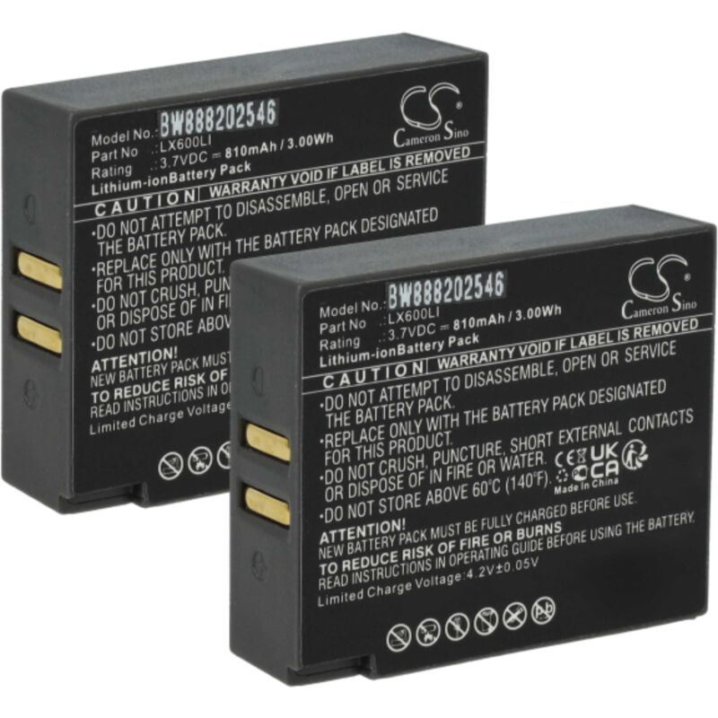 foto del prodotto vhbw 2x batteria compatibile con eartec hub, hub systems, hub5s, ultralite, hub hd mini base auricolari cuffie wireless 810mah, 3,7v, li ion 