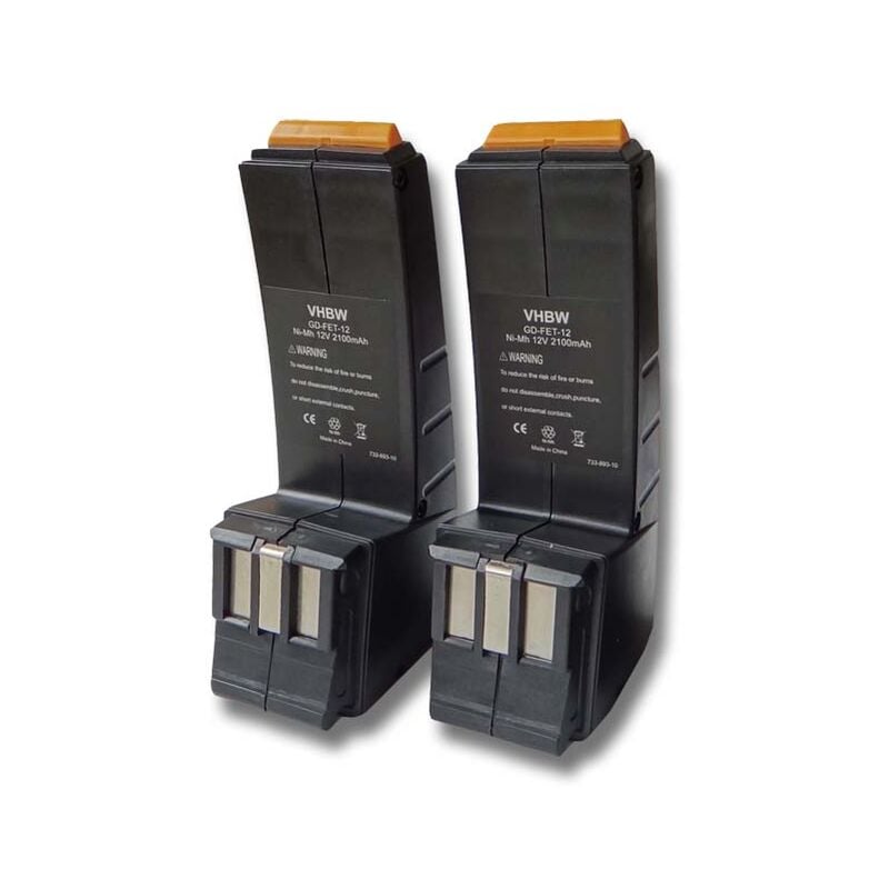 foto del prodotto vhbw 2x batteria compatibile con festo festool cdd12e, cdd12, ccd12v, ccd12mh, ccd12fx, ccd12es c utensile elettrico 2100 mah, nimh, 12 v 