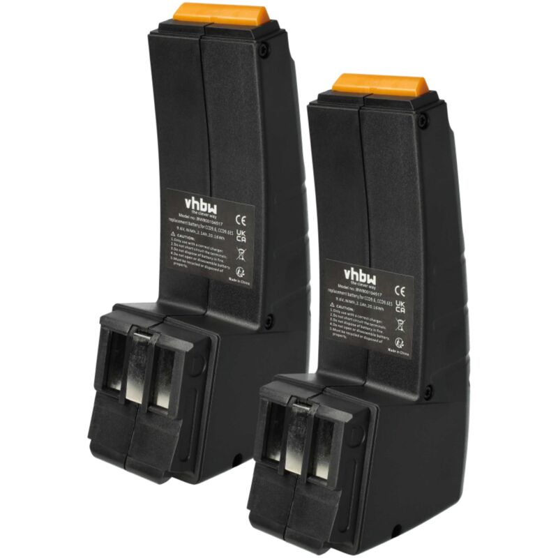 foto del prodotto vhbw 2x batteria compatibile con festo festool fsp 488437, fsp 489257, fsp 486828, fsp 487512, bph9.6c utensile elettrico 2100 mah, nimh, 9,6 v 