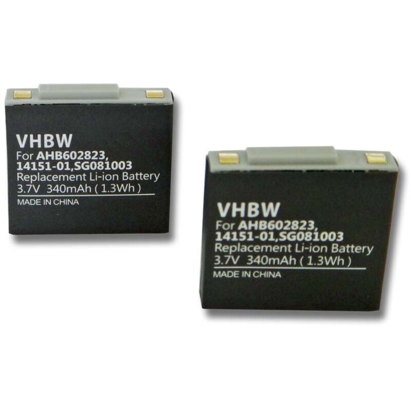 foto del prodotto vhbw 2x batteria compatibile con gn netcom gn9125, gn nordkom gn9120 auricolari cuffie wireless 340mah, 3,7v, li poly 