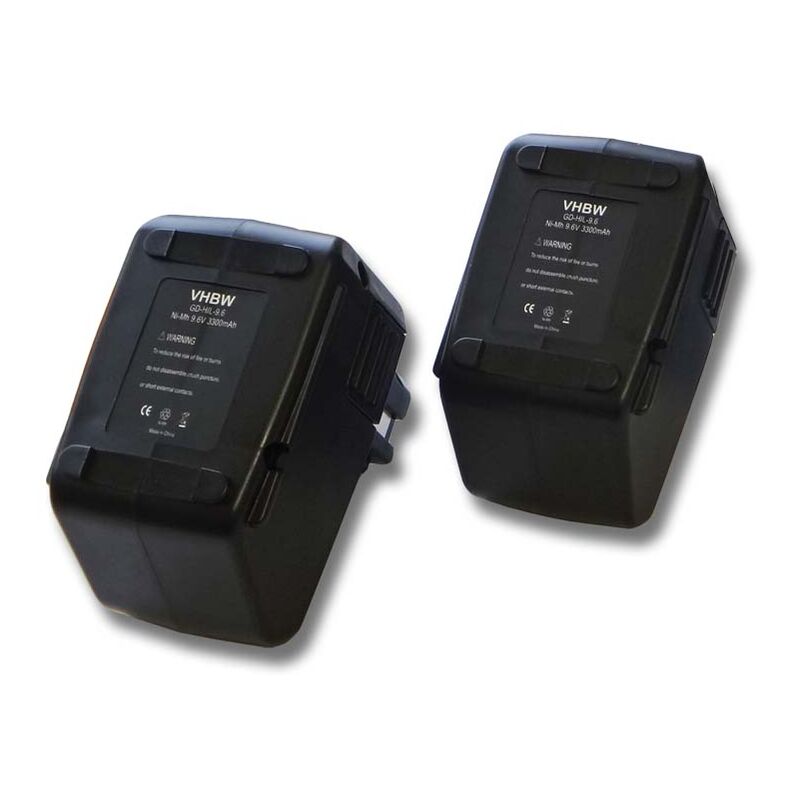 foto del prodotto vhbw 2x batteria compatibile con hilti sf100, sf100a, bd2000, sb10, sfb105 utensile elettrico 3300 mah, nimh, 9,6 v 