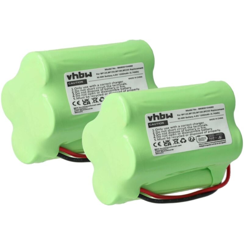 immagine 0 del prodotto vhbw 2x batteria compatibile con icom ic w32a, ic z1a, ic w31a, ic t7a, ic t7h, ic t22a, ic t42a radio 1200mah, 4,8v, nimh 