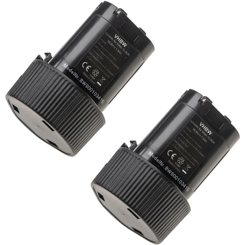 foto del prodotto vhbw 2x batteria compatibile con makita wt01w, wt01, wt01z, um164dwexl, um164dz utensile elettrico 1500 mah, li ion, 10,8 v 