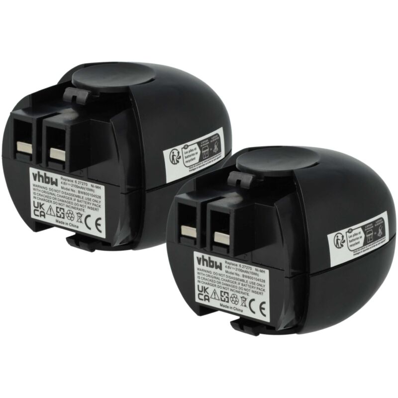 immagine 0 del prodotto vhbw 2x batteria compatibile con metabo 600059510, powergrip 2, 6.27000.00, 6.02410.50 utensile elettrico 2100 mah, nimh, 4,8 v 