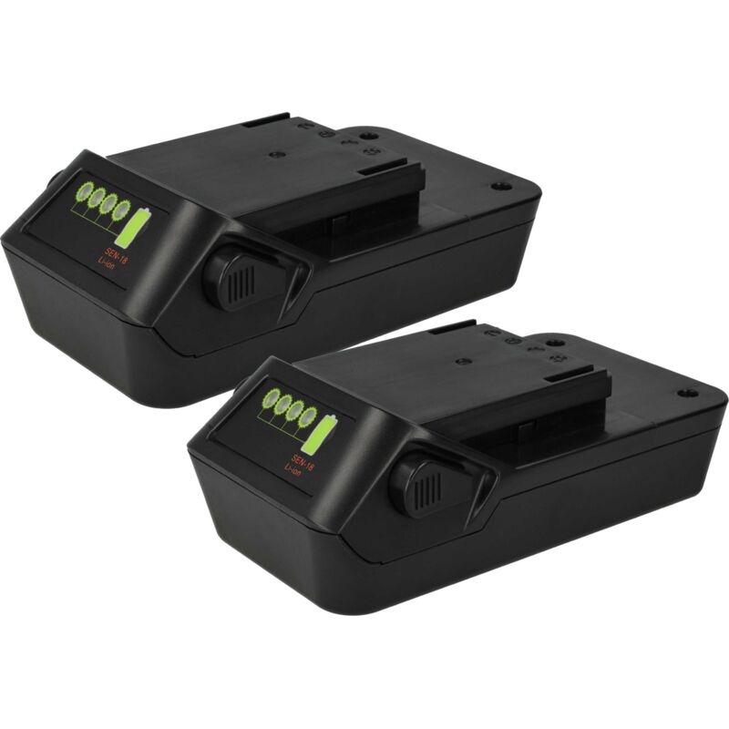 foto del prodotto vhbw 2x batteria compatibile con senco fusion f 15, f 16s, f 18, f 16, f 16a utensile elettrico 2000 mah, li ion, 18 v 