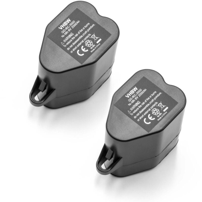 foto del prodotto vhbw 2x batteria compatibile con siemens vsr 8000 sensor cruiser home cleaner 2000mah, 6v, nimh 