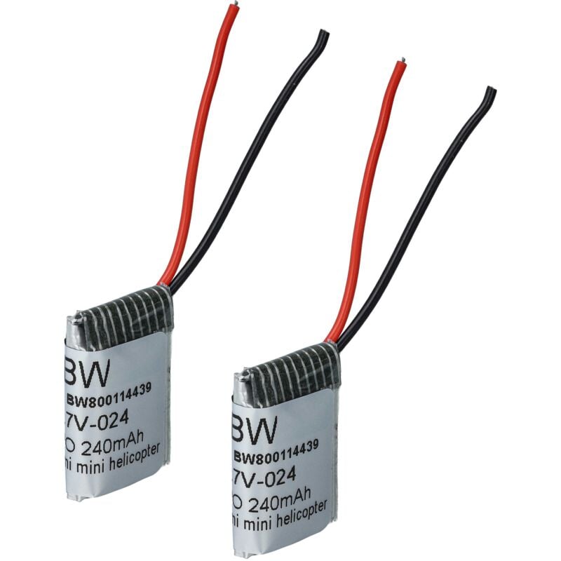 foto del prodotto vhbw 2x batteria compatibile con syma s107g, s108g drone quadricottero multicottero 240mah, 3,7v, li ion 