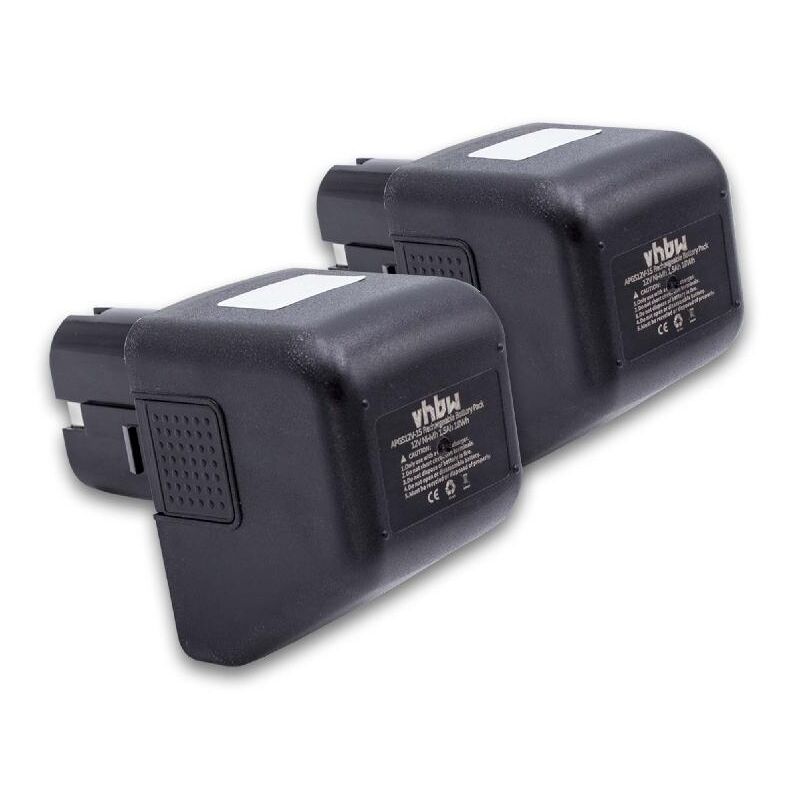 foto del prodotto vhbw 2x batteria compatibile con w rth ang12, 7256020 utensile elettrico, utensile per montare rivetti ciechi 1500 mah, nimh, 12 v 