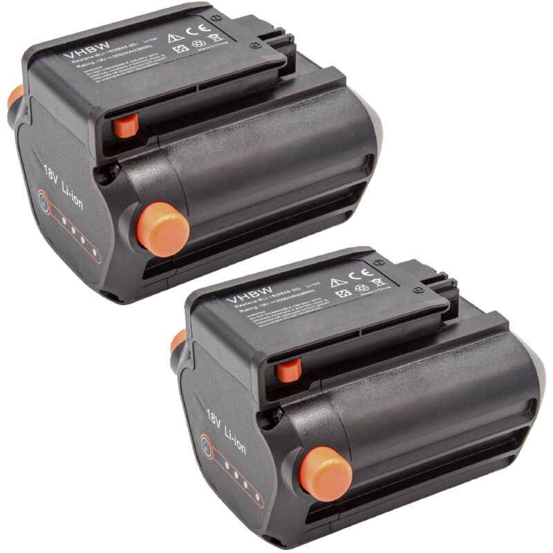 foto del prodotto vhbw 2x batteria sostituisce gardena 9840 20, bli 18, 9839 20 per 2000mah, 18v, li ion 