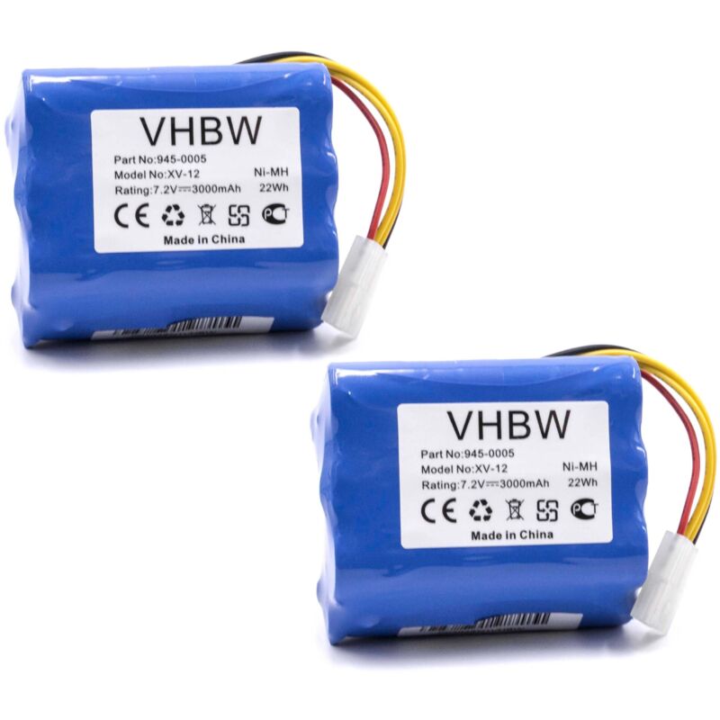foto del prodotto vhbw 2x batteria sostituisce neato 945 0005 per aspirapolvere 3000mah, 7,2v, nimh 