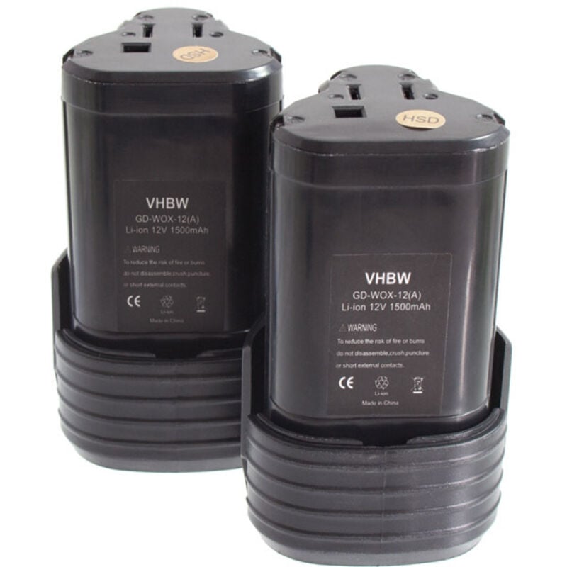 foto del prodotto vhbw 2x batteria sostituisce worx wa3503, wa3509 per utensile elettrico 1500 mah, li ion, 12 v 