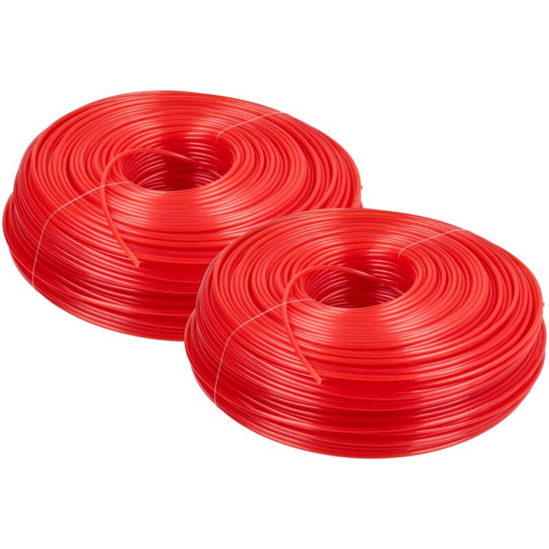 foto del prodotto vhbw 2x filo falciante universale per tagliaerba, decespugliatore filo di ricambio, rosso, 2 mm x 100 m, rotondo