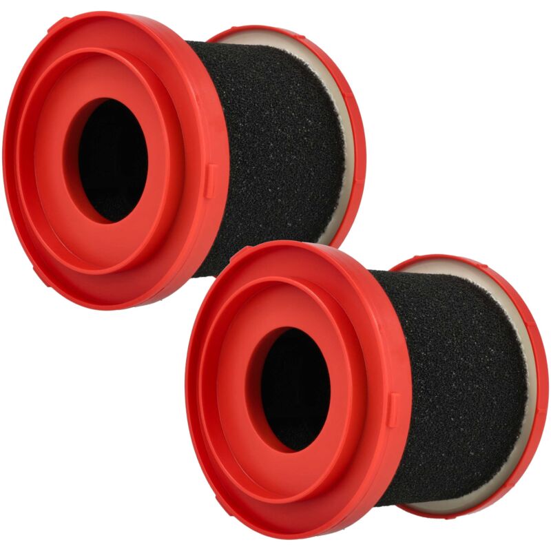 foto del prodotto vhbw 2x filtro a umido compatibile con milwaukee m12fvcl, m18fpovcl, m18vc2, 0970 20 m18 aspirapolvere plastica gommapiuma rosso nero