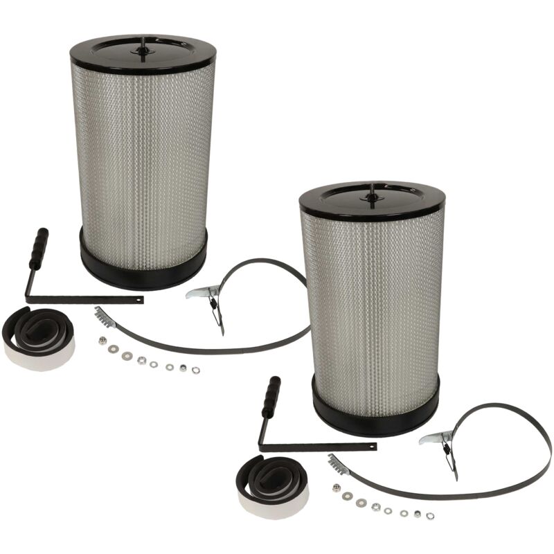 foto del prodotto vhbw - 2x filtro per polveri sottili compatibile con scheppach hd12 impianto di aspirazione - cartuccia filtrante con spazzola per la pulizia