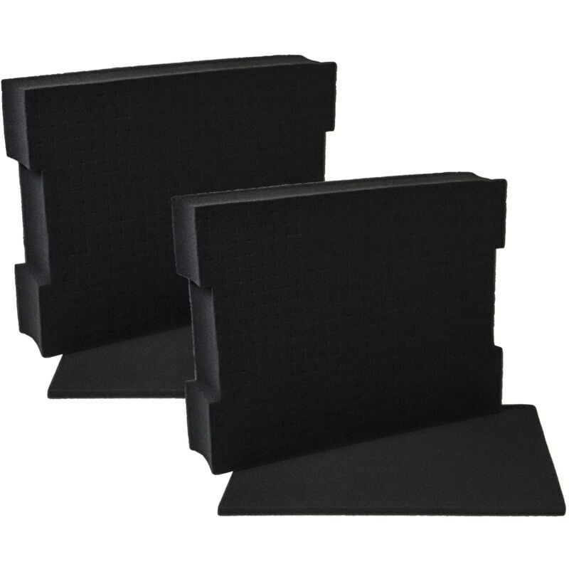 foto del prodotto vhbw 2x inserto con base compatibile con bosch ls boxx 306 cassette degli attrezzi gommapiuma, personalizzabile, nero