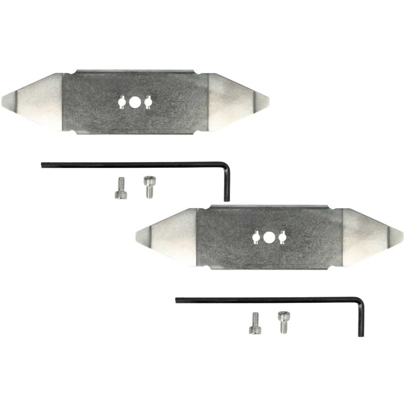 foto del prodotto vhbw 2x lama di ricambio compatibile con robomow rt300, prd9001yr, prd9001yw, prd9001yg tagliaerba argento, in acciaio inox
