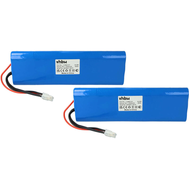 foto del prodotto vhbw 2x nimh batteria 2000mah 18v compatibile con tagliaerba robot gardena robotic r160, husqvarna automower 210ac sostituisce 112862101