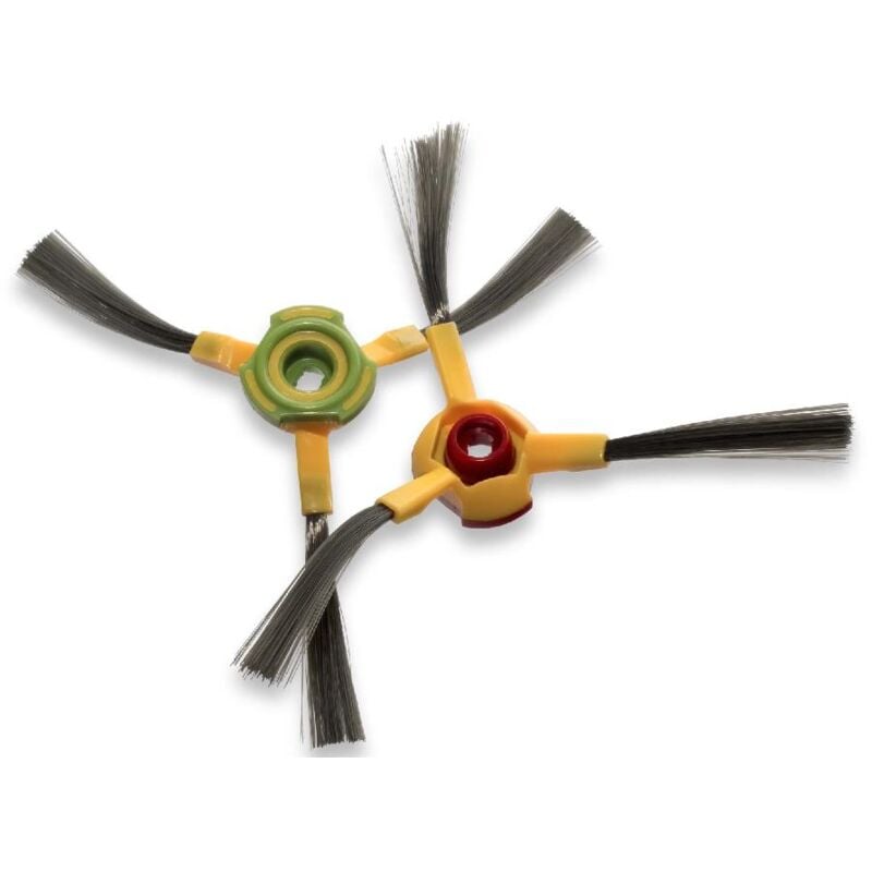 foto del prodotto vhbw 2x spazzola laterale compatibile con ecovacs deebot d83, d79 robot aspirapolvere set spazzole, dx sx, giallo verde rosso nero