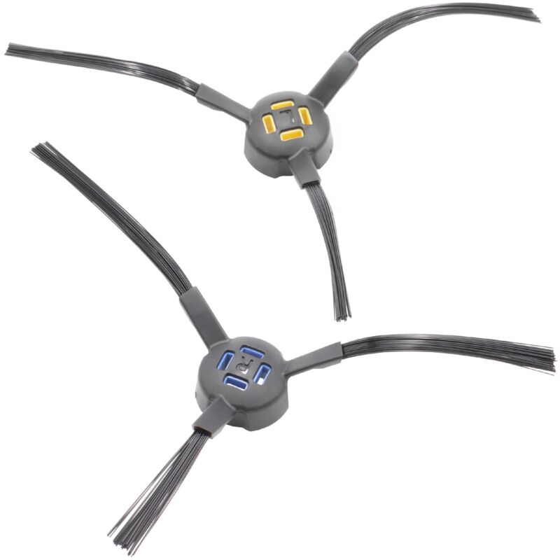 foto del prodotto vhbw 2x spazzola laterale compatibile con ilife v80, v8s robot aspirapolvere set spazzole, dx sx, blu giallo nero