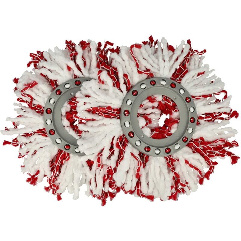 foto del prodotto vhbw 2x testina pulente compatibile con leifheit clean twist mop ergo, combi mop mocio, lavapavimenti microfibra, rosso bianco