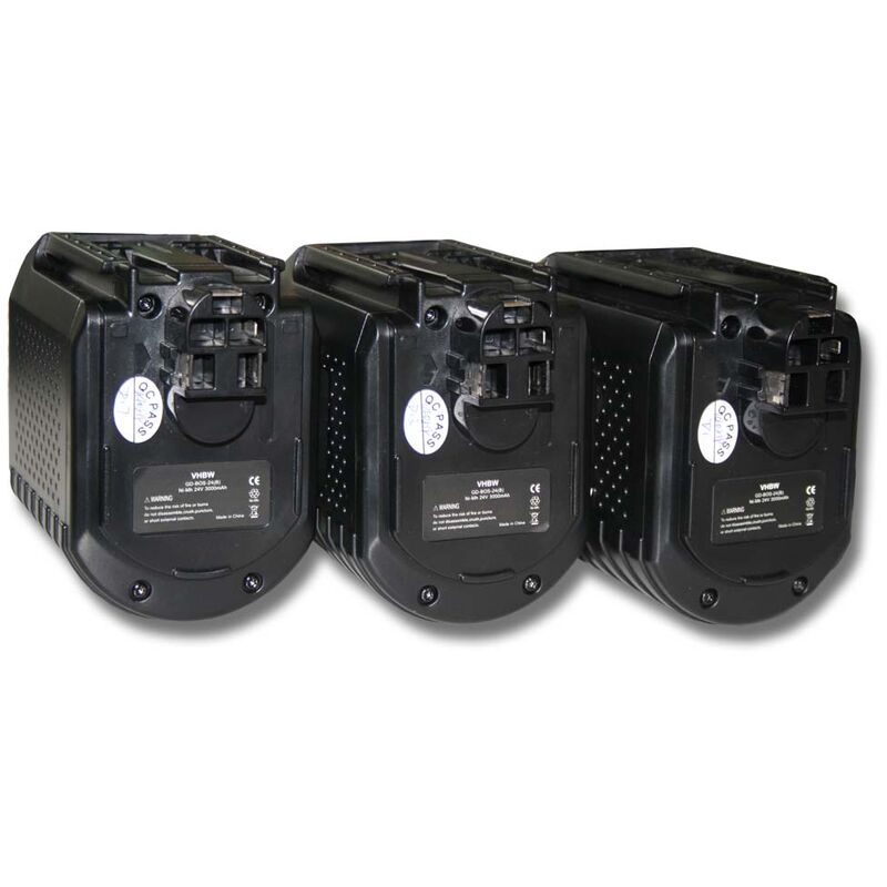 foto del prodotto vhbw 3x batteria compatibile con bosch gbh 24vr utensile elettrico 3000 mah, nimh, 24 v 