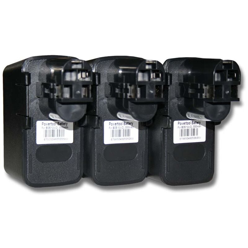 foto del prodotto vhbw 3x batteria compatibile con bosch gsr 12ves 2, gsr 12ves 3, gsr 12vet, gsr 12vpe 2 attrezzi da lavoro 3000mah, 12v, nimh 