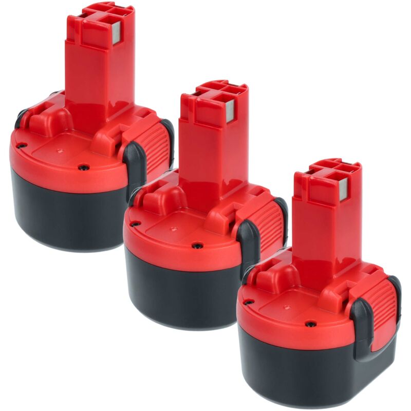 foto del prodotto vhbw 3x batteria compatibile con bosch gsr 9.6v, psr 960 utensile elettrico 1500 mah, nimh, 9,6 v 