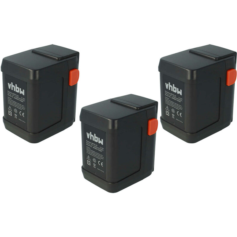 foto del prodotto vhbw 3x batteria compatibile con gardena accucut 450 li 8841 20 , accucut 400 li 8840 20 cesoie tagliasiepi 3000mah 18v li ion