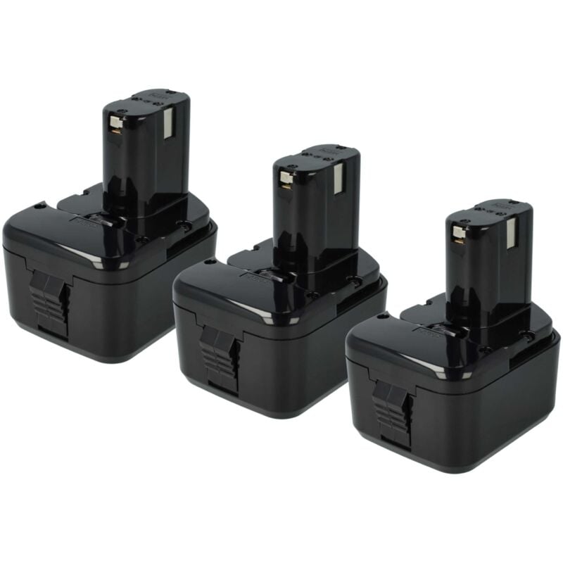 foto del prodotto vhbw 3x batteria compatibile con hitachi ds 12dm, ds12dm2, ds 12dm2, ds12dv, ds 12dv, ds12dvb attrezzi da lavoro 3300 mah, nimh, 12 v 