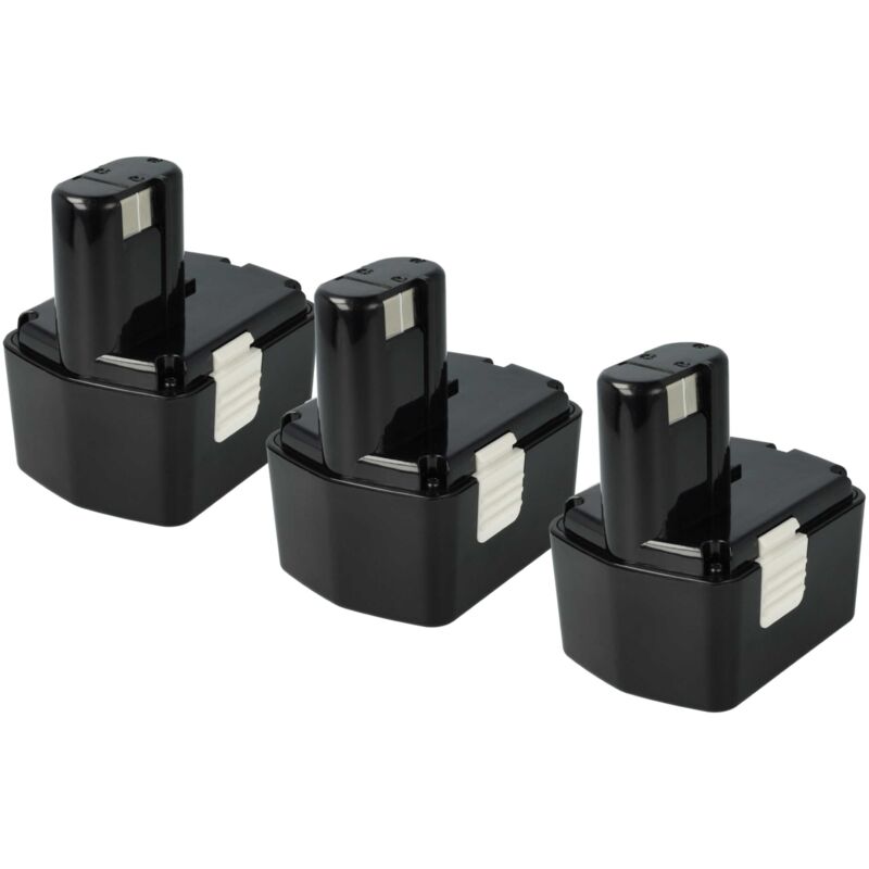 foto del prodotto vhbw 3x batteria compatibile con hitachi ds 14daf2, ds 14dfl, cj 14dl, dh 14dl, c 2, ds 14dflpc, ds 14dflg utensile elettrico 2100 mah, nimh, 14,4