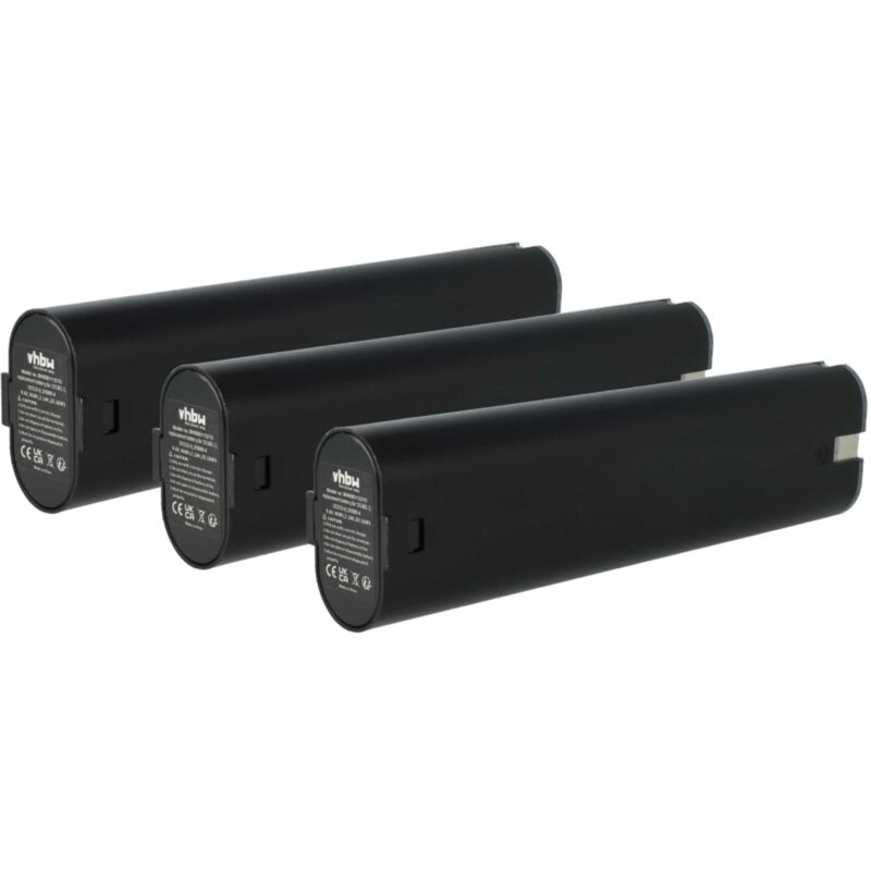 foto del prodotto vhbw 3x batteria compatibile con makita 6012hdl, 6012hdw, 5090dw, 6012hd, 6092d, 4390dw, 5090d, 6000, 4390d utensile elettrico 2100 mah, nimh, 9,6