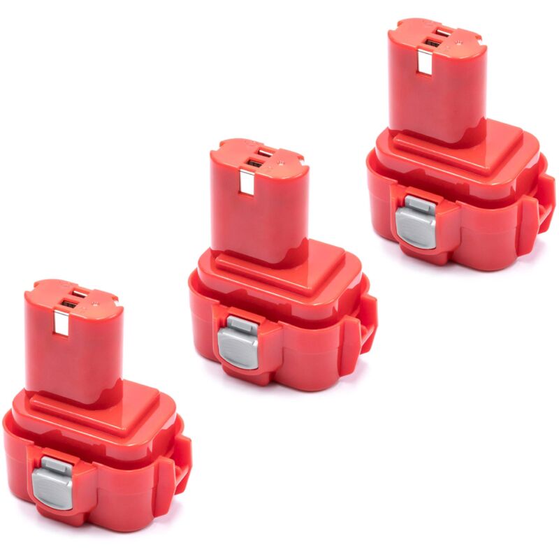 foto del prodotto vhbw 3x batteria compatibile con makita 6400d, 6400dw, 6221dw, 6221dwe, 6703d, 6702d, 6702dw, 6221d, 6202dw utensile elettrico 3000 mah, nimh, 9,6