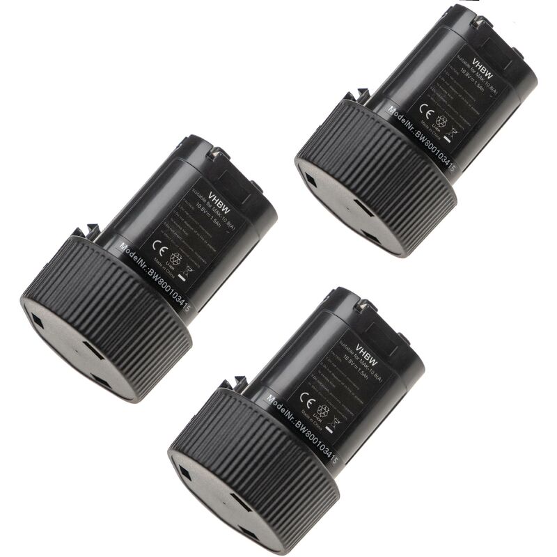 foto del prodotto vhbw 3x batteria compatibile con makita df330dwe, df330dwex2, df330, df330d, df330dwex3, df030dwx utensile elettrico 1500 mah, li ion, 10,8 v 