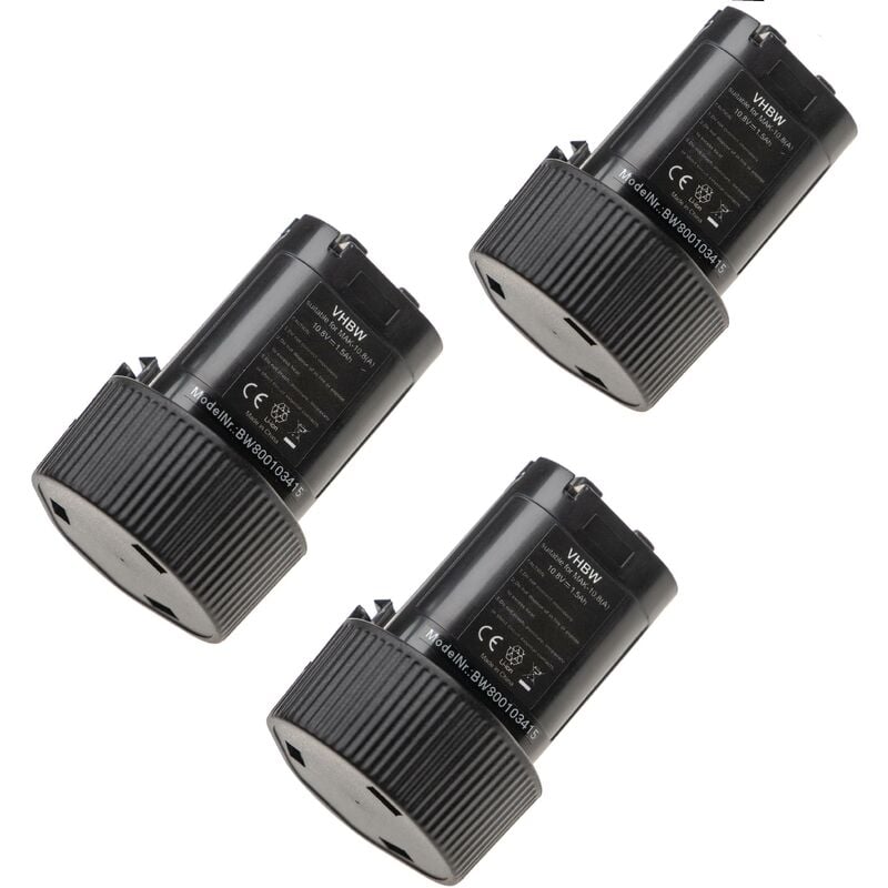 foto del prodotto vhbw 3x batteria compatibile con makita wt01w, wt01, wt01z, um164dz utensile elettrico 1500 mah, li ion, 10,8 v 